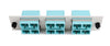 Adapter Plate 6-Pack SC Duplex Multimode (OM3) Aqua Adapters Loaded (12 Fibers) Off White