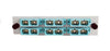 Adapter Plate 6-Pack SC Duplex Multimode (OM3) Aqua Adapters Loaded (12 Fibers) Off White