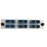 Adapter Plate 6-Pack SC Duplex Singlemode Blue Adapters Loaded (12 Fibers) Off White