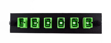 Adapter Plate 6-Pack SC Singlemode APC Green Adapters Loaded Black