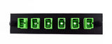 Adapter Plate 6-Pack SC Singlemode APC Green Adapters Loaded Black