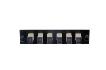 Adapter Plate 6-Pack SC Multimode Beige Adapters Loaded Black