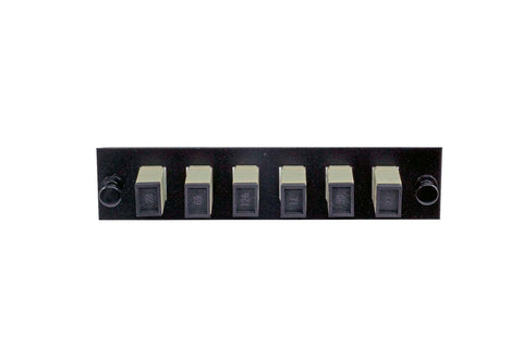 Adapter Plate 6-Pack SC Multimode Beige Adapters Loaded Black