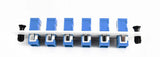 Adapter Plate 6-Pack SC Singlemode Blue Adapters Loaded Off White