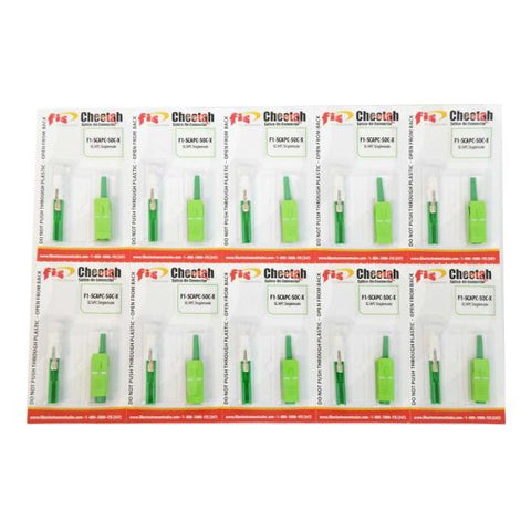 Splice-On Connector Cheetah SC APC Singlemode 900um Green 100 Pack