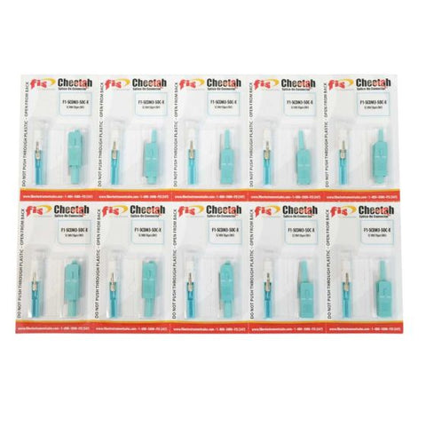 Splice-On Connector Cheetah SC PC Multimode 50um OM3 900um Aqua 100 Pack