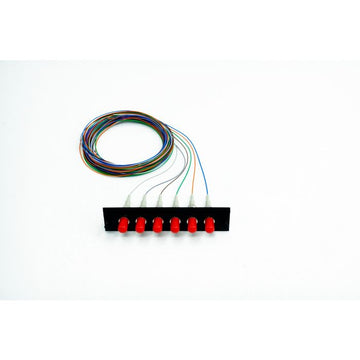 Snap Pack, 6 Fiber, Multimode 62.5um OM1, ST/PC, Black Plate, 3 Meters
