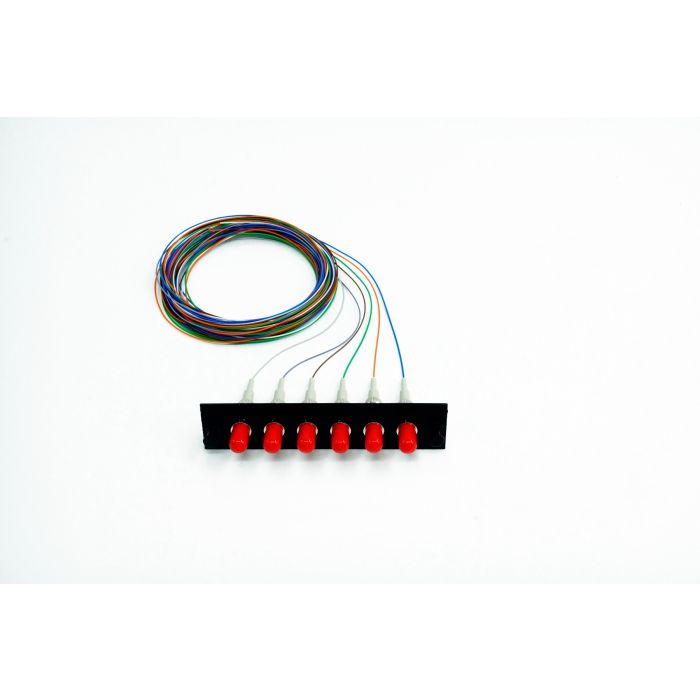 Snap Pack, 6 Fiber, Multimode 62.5um OM1, ST/PC, Black Plate, 3 Meters