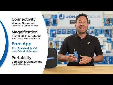 Jonard Tools WFM-100 Wireless Fiber Microscope with PC/UPC Adapters