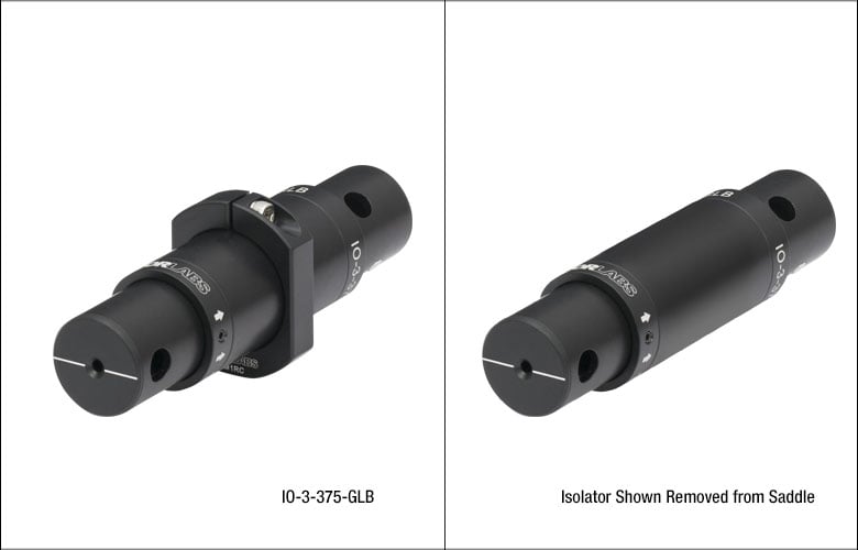 Free-Space Isolator, 375 nm, Ø2.7 mm Max Beam, 3 W Max