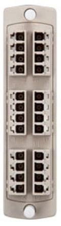 Leviton SDX Adapter Plate, Duplex LC MM 12 Fiber, Beige