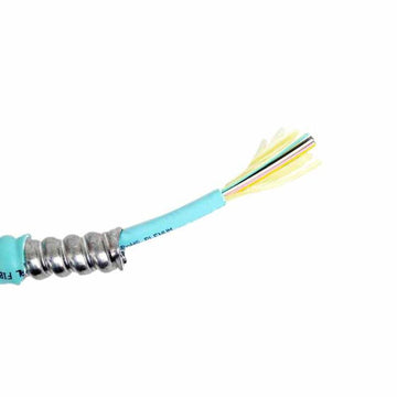 TLC Distribution Cable with Aluminum Interlocking Armor 6 Fiber ClearCurve Multimode 50/125um OM3 Plenum Aqua (per meter)