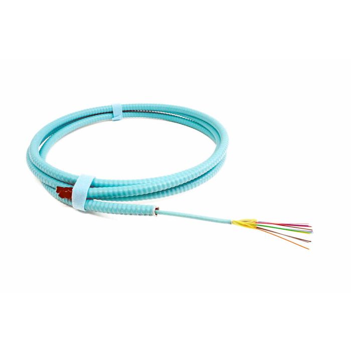 TLC Distribution Cable with Aluminum Interlocking Armor 12 Fiber ClearCurve Multimode 50/125um OM3 Plenum Aqua (per meter)