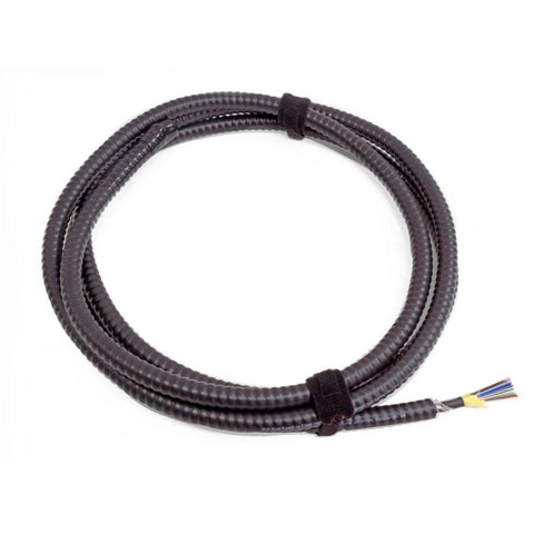 TLC Indoor/Outdoor Fiber Optic Cable with Aluminum Interlocking Armor 24 Fiber ClearCurve Multimode 50/125um OM3 Plenum Black (per meter)