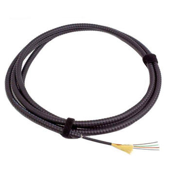 TLC Indoor/Outdoor Fiber Optic Cable with Aluminum Interlocking Armor, 6 Fiber, Multimode, 62.5/125um, OM1, Plenum, Black (per meter)