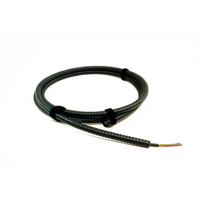 TLC Indoor/Outdoor Fiber Optic Cable, 12 Fiber, 50/125um OM3, Aluminum Interlocking Armor, Plenum, Black (per meter)