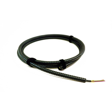 TLC Indoor/Outdoor Fiber Optic Cable with Aluminum Interlocking Armor, 12 Fiber, Multimode, 62.5/125um, OM1, Plenum, Black (per meter)
