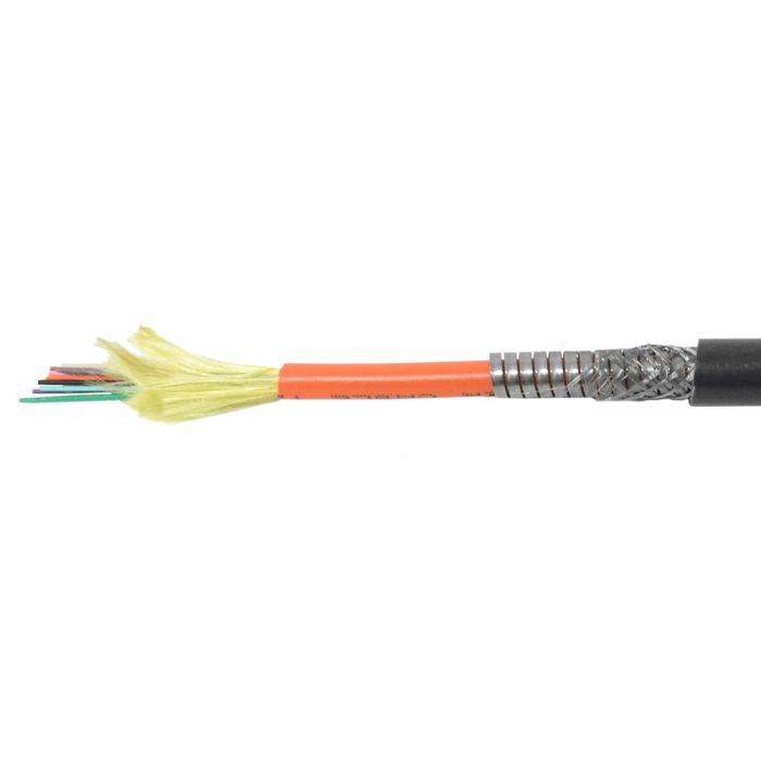 MiniArmored 7.5mm OD 12-Fiber Singlemode G657A2 Black Polyurethane