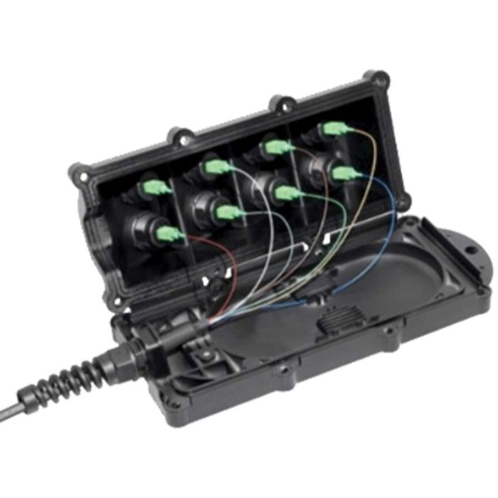 Zeus Multiport Service Terminal (MST) Box, 8 Port, with SC/APC Pigtail, 250'
