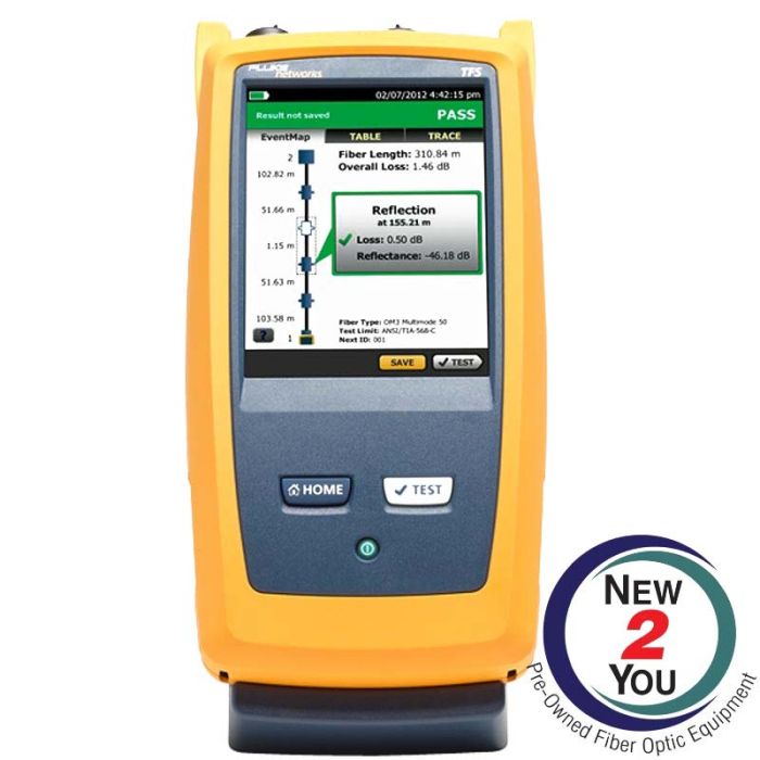 Pre-Owned Fluke Singlemode OTDR for troubleshooting & ext Certi w/ probe