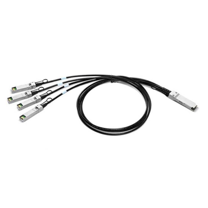 QSFP+, Passive Copper Cable 30AWG to 4xSFP+, CR4 40G, 1m, MSA Compatible