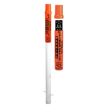 Rhinodome 96” with White Base with 5 Term Test Station, Caution Buried Fiber Optic - 811