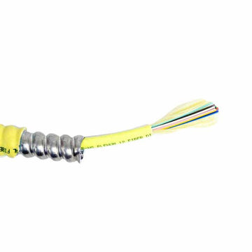 TLC Distribution Fiber Optic Cable with Aluminum Interlocking Armor, 12 Fiber, Singlemode 9/125um, OS2, Plenum, Yellow (per meter)