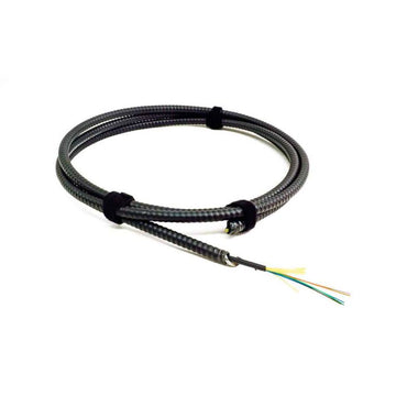 TLC Indoor Outdoor Fiber Optic Cable with Aluminum Interlocking Armor, 6 Fiber, Singlemode, Riser, Black (per meter)