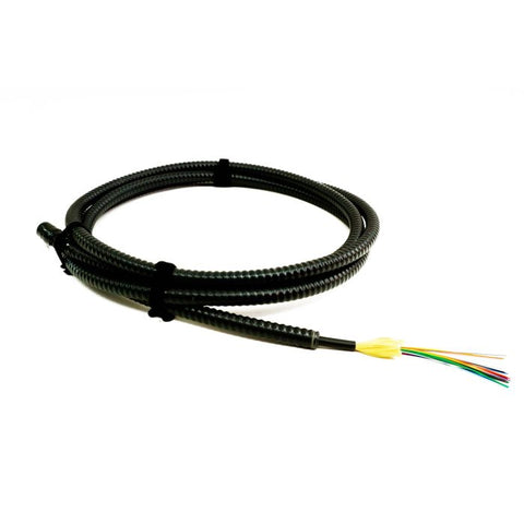 TLC Indoor/Outdoor Fiber Optic Cable with Aluminum Interlocking Armor, 24 Fiber, Singlemode, Riser, Black | Plus Corning® SMF-28® Ultra Fiber, per meter