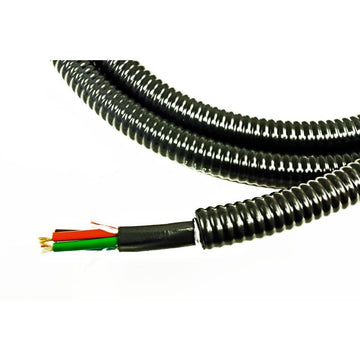 TLC Indoor/Outdoor Fiber Optic Cable with Aluminum Interlocking Armor, 48 Fiber, Singlemode, Riser, Black (per meter)