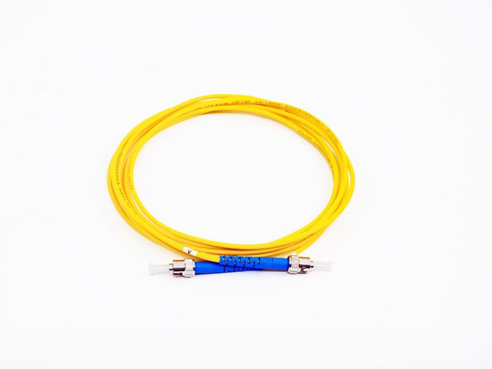 Fiber Optic Patch Cable, ST UPC to ST UPC, 1 meter, 3mm, Simplex, SM | Plus Corning® SMF-28® Ultra Fiber