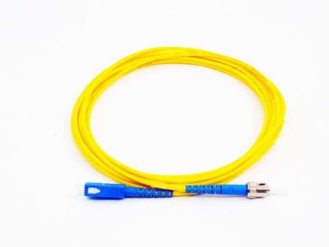 Fiber Optic Patch Cable, ST to SC UPC-UPC, 2 meters, 3mm, Simplex, SM | Plus Corning® SMF-28® Ultra Fiber
