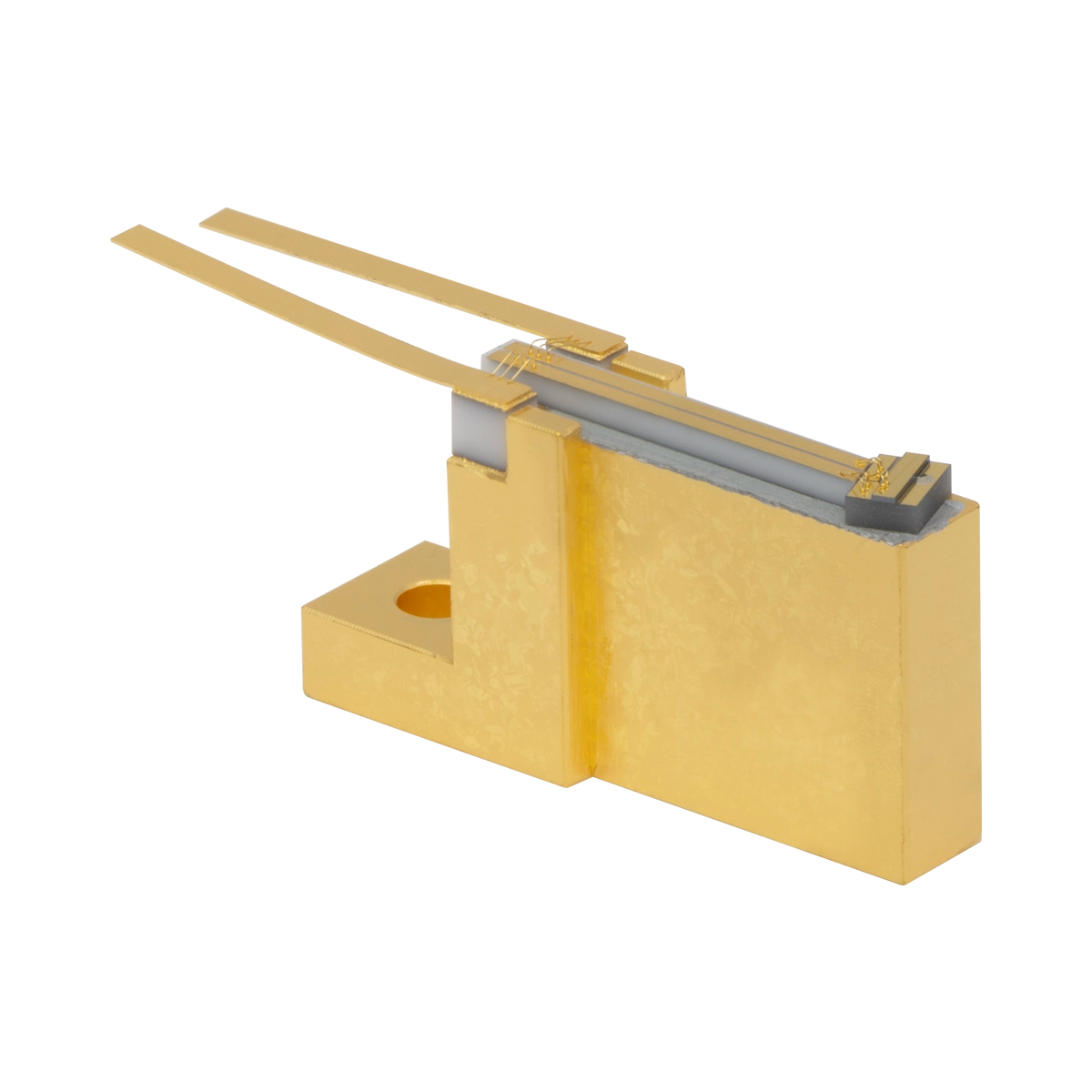 CWL = 1030 nm, GaAs Single Angle Facet Gain Chip on Submount with Heatsink