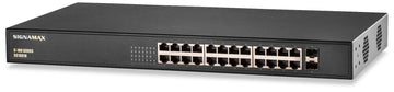 Signamax Media Switch C-100 24 Port 10/100/1000 Base T/TX (RJ45) PoE+ with 2 1000/GbE SFP Ports Unmanaged Switch