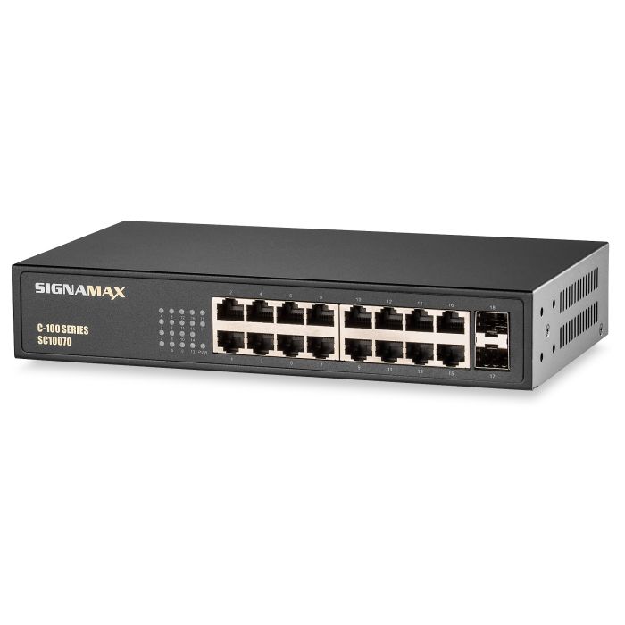 Signamax C-100 16 Port Gigabit Switch with 2 SFP Ports