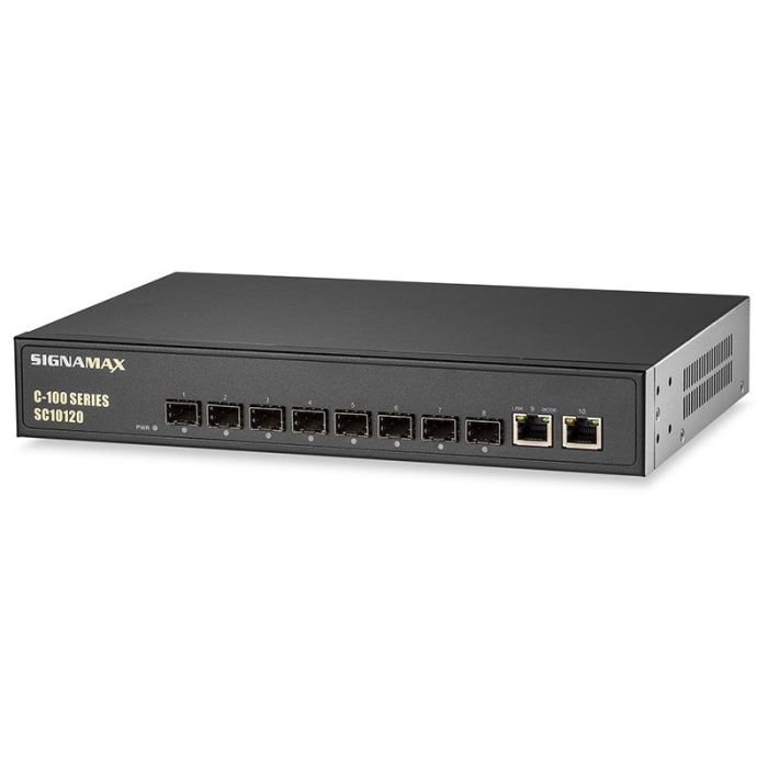 Signamax C-100 8 Port Gigabit SFP Switch with 2 Gigabit Ports