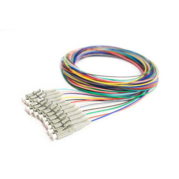 12 Fiber, Multimode 62.5um OM1, LC/PC, Beige Boots, 3 Meters Pigtail