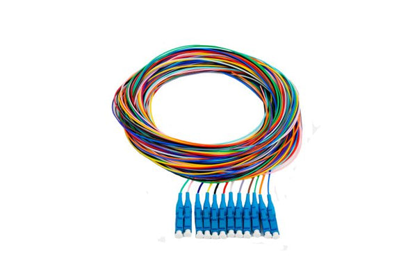 9/125/900µm (12 Pack) Singlemode LC/UPC Color Coded Pigtails, 3 Meters ...