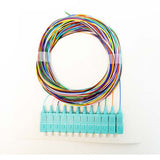 900um Pigtail, 12 Fiber, Multimode, OM4, SC, Aqua Housing/Boot, 3 Meters