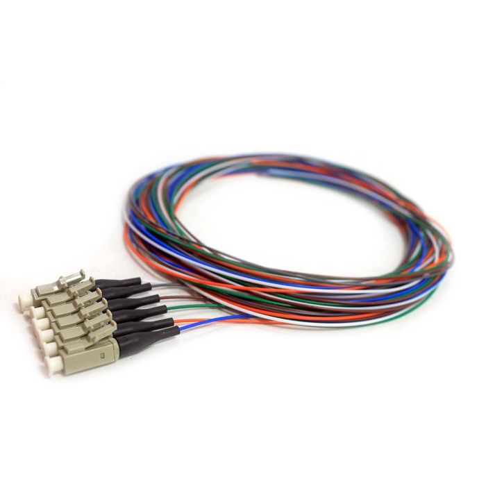 900um Pigtail, 6 Fiber, Multimode 50um OM2, LC, 3 Meters