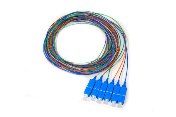 9/125/900µm Single Mode SC/UPC Color Coded Pigtail, 3 Meters (6 pcs/pa ...