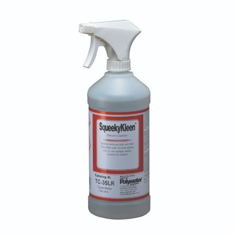 Polywater Cleaning Solution SqueekyKleen Telecom Cleaner with Sprayer 1 Quart, per unit