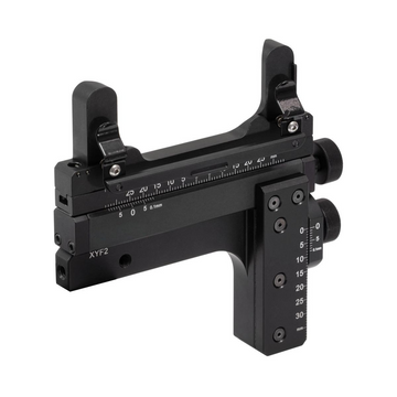 TH-XYF2 - XY Mount for 75.0 - 77.0 mm Wide, 25.0 - 77.0 mm Tall, 1.0 - 1.7 mm Thick Rectangular Optics, 8-32 Taps