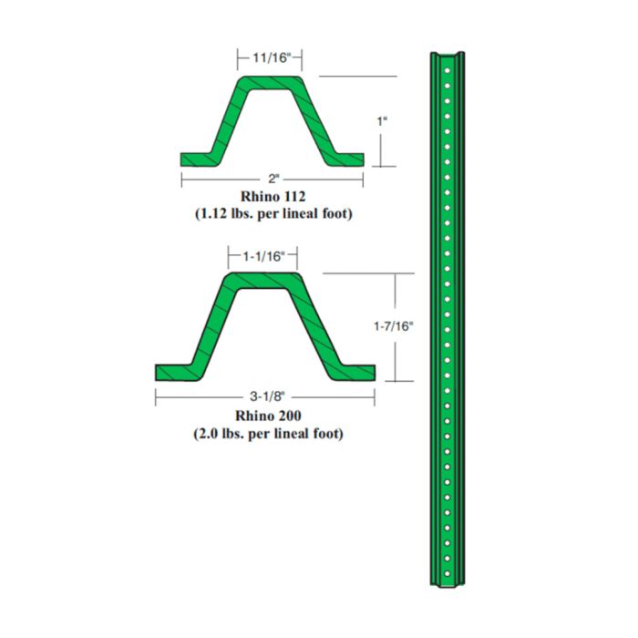 72" Green U-Channel Post
