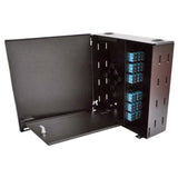 Wall Mount Enclosure 4 Panel Economy Loaded with SC/PC OM3 Plates/Trays-Black