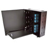 Wall Mount Enclosure 4 Panel Economy Loaded with SC/PC OM3 Plates/Trays-Black