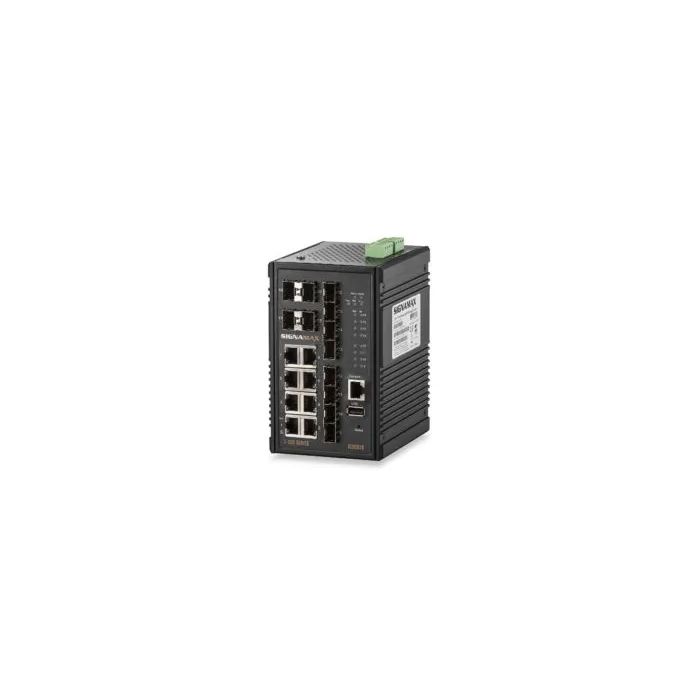 Signamax Media Switch 8 Port 10/100/1000 Base T/TX (RJ45) 8 100/1000 SFP Downstream Ports & 4 1000/GbE Uplink SFP Ports Industrial Managed Switch