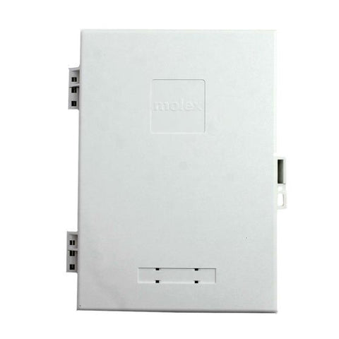 Molex Compact Wall Mount Enclosure 8 Port 4 SC Duplex Adapters Singlemode White Loaded