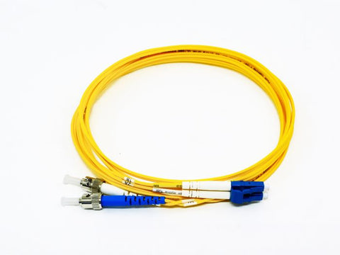 Fiber Optic Patch Cable, ST/UPC to LC/UPC, 2 meter, 1.6mm, Duplex, SM | Plus Corning® SMF-28® Ultra Fiber