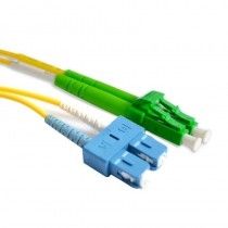 Fiber Optic Patch Cable, LC to SC APC-UPC, 3 meters, 1.6mm, Duplex, SM | Plus Corning® SMF-28® Ultra Fiber